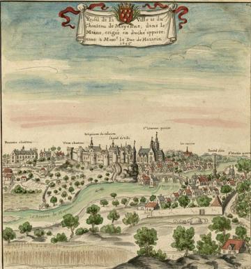 La ville de Mayenne dessinée en 1695