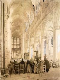 Sées, le chœur de la cathédrale vers 1830 env. - Gallica A31041